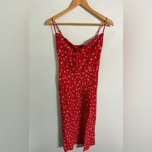 Réalisation Par The Alba Silk Dress in Ammi Red Floral Print Size Small